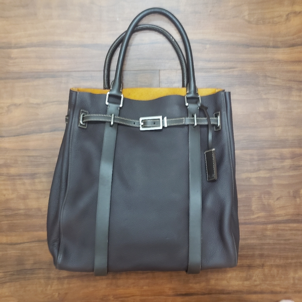 NEW TUMI Chatham Brown Leather travel Bag business Tote weekender bag - Picture 1 of 13